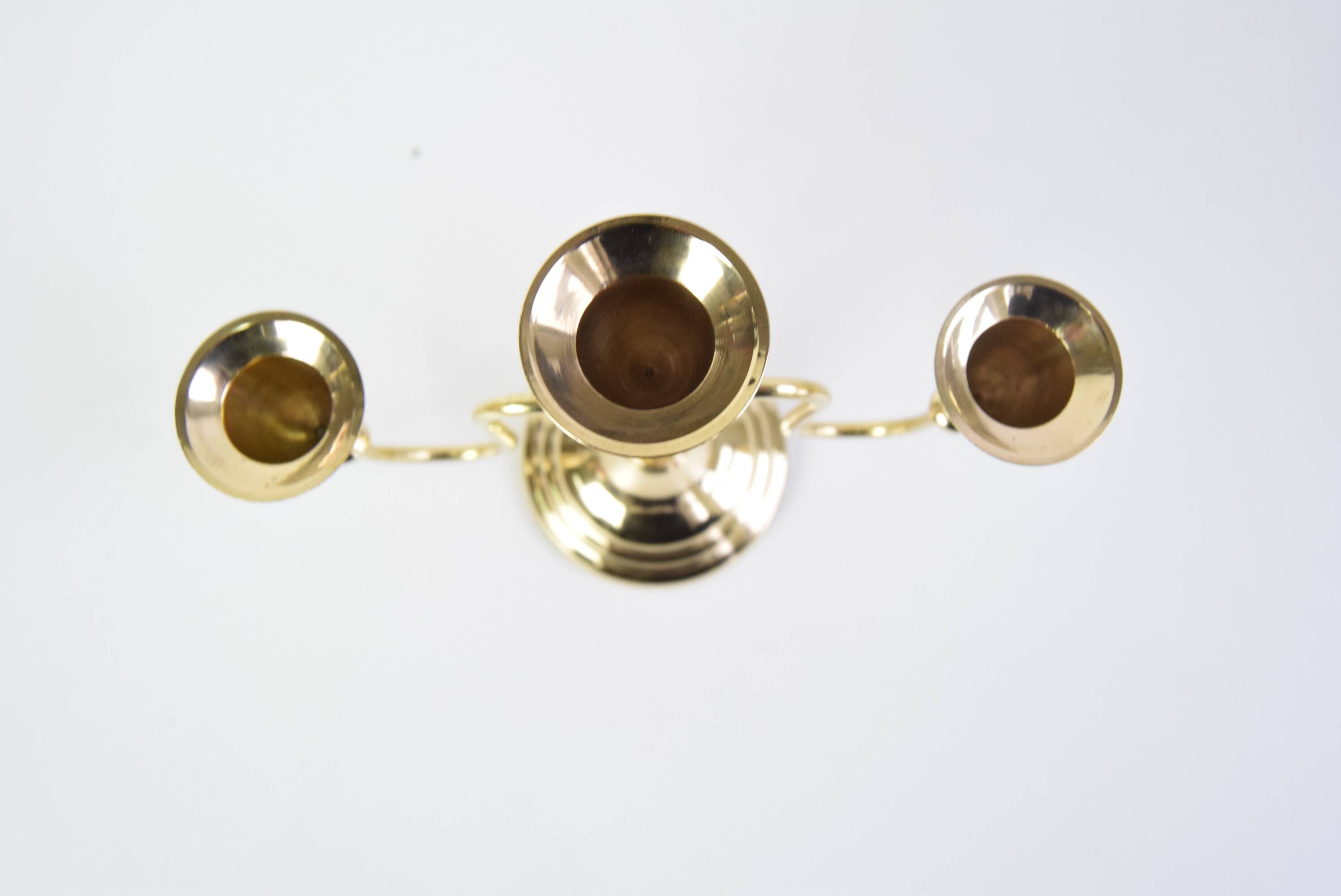 Vintage Brass Candlestick, Czechoslovakia, 1960's.