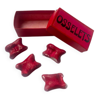 Boîte jeu d’osselets ancien