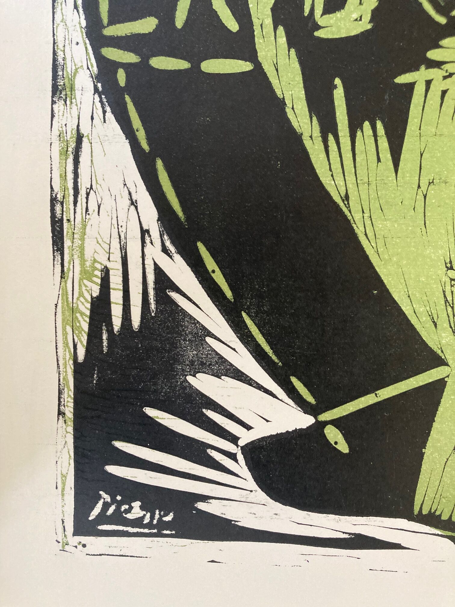 Linogravure pablo picasso originale exposition vallauris entoilée