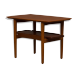 Danish teak side table with pull out tray