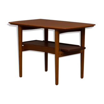 Table d'appoint danoise en teck avec plateau à tirer