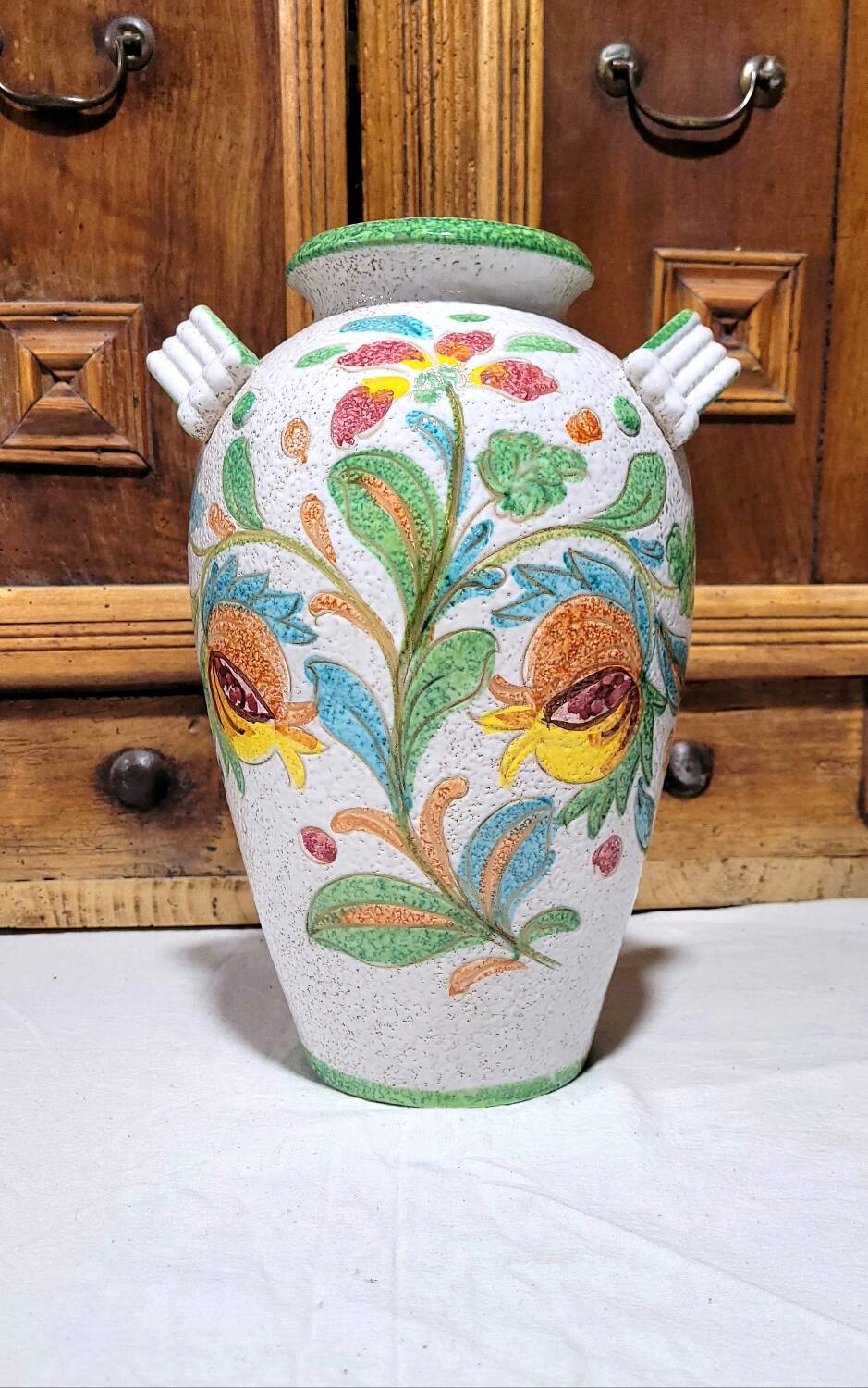 Italian ceramic circa vase Fratelli Fanciullacci Mid-century modern