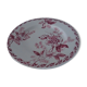 Presentation plate flower pink décor on foot shower earthenware old Lunéville?