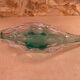 Old Empty Pocket Green & Transparent Crystal Cup Vintage #B087