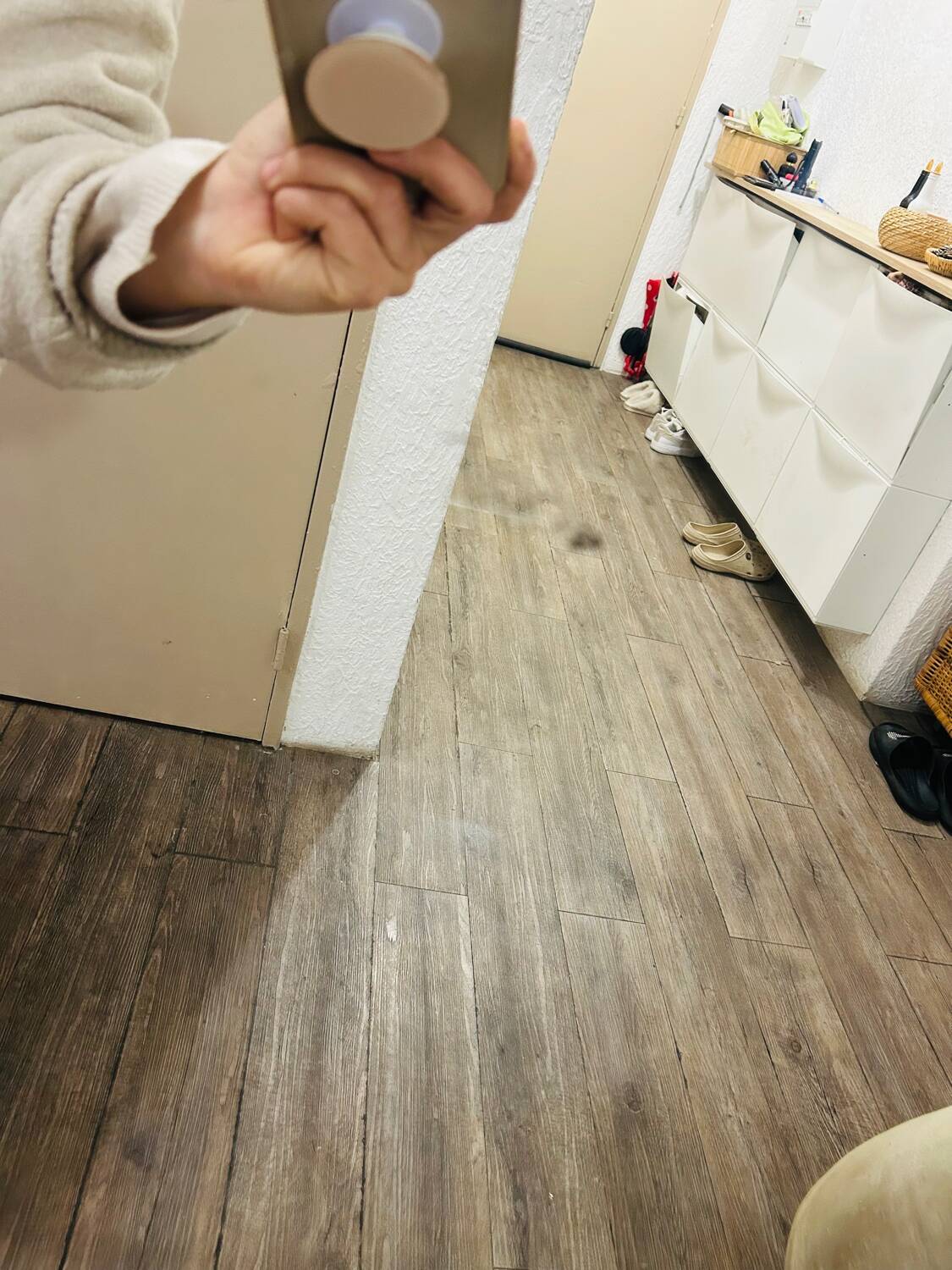 Antique gilded mirror in old Louis Philippe wood