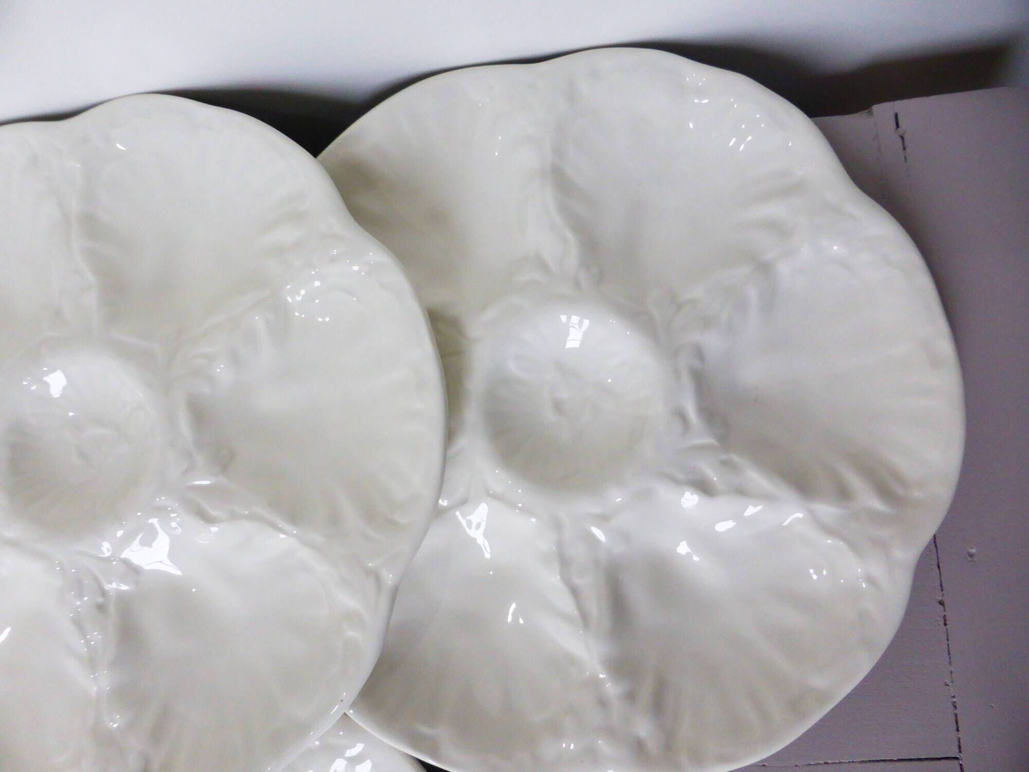 6 vintage oyster plates from the Gien factory