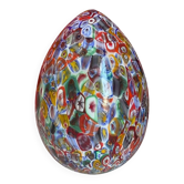 Petite lampe de table Œuf en verre Murano multicolore et floral