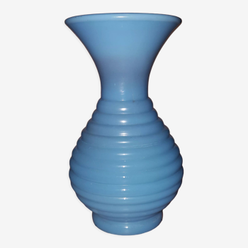 Vase opaline bleu - vintage