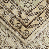 5x9 faded beige wool handknotted oushak rug, 276x166cm