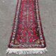 Handmade long hallway rug in burgundy wool, 75x200