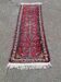 Handmade long hallway rug in burgundy wool, 75x200