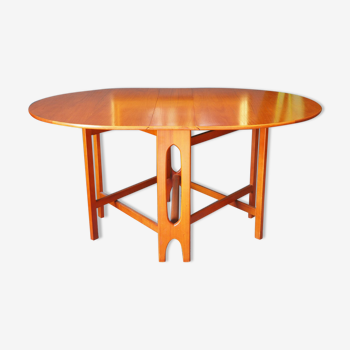 Mid century vintage teak drop leaf dining table