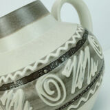 Vase Carstens keramik model 698-23 abstract decor in white and shades of brown