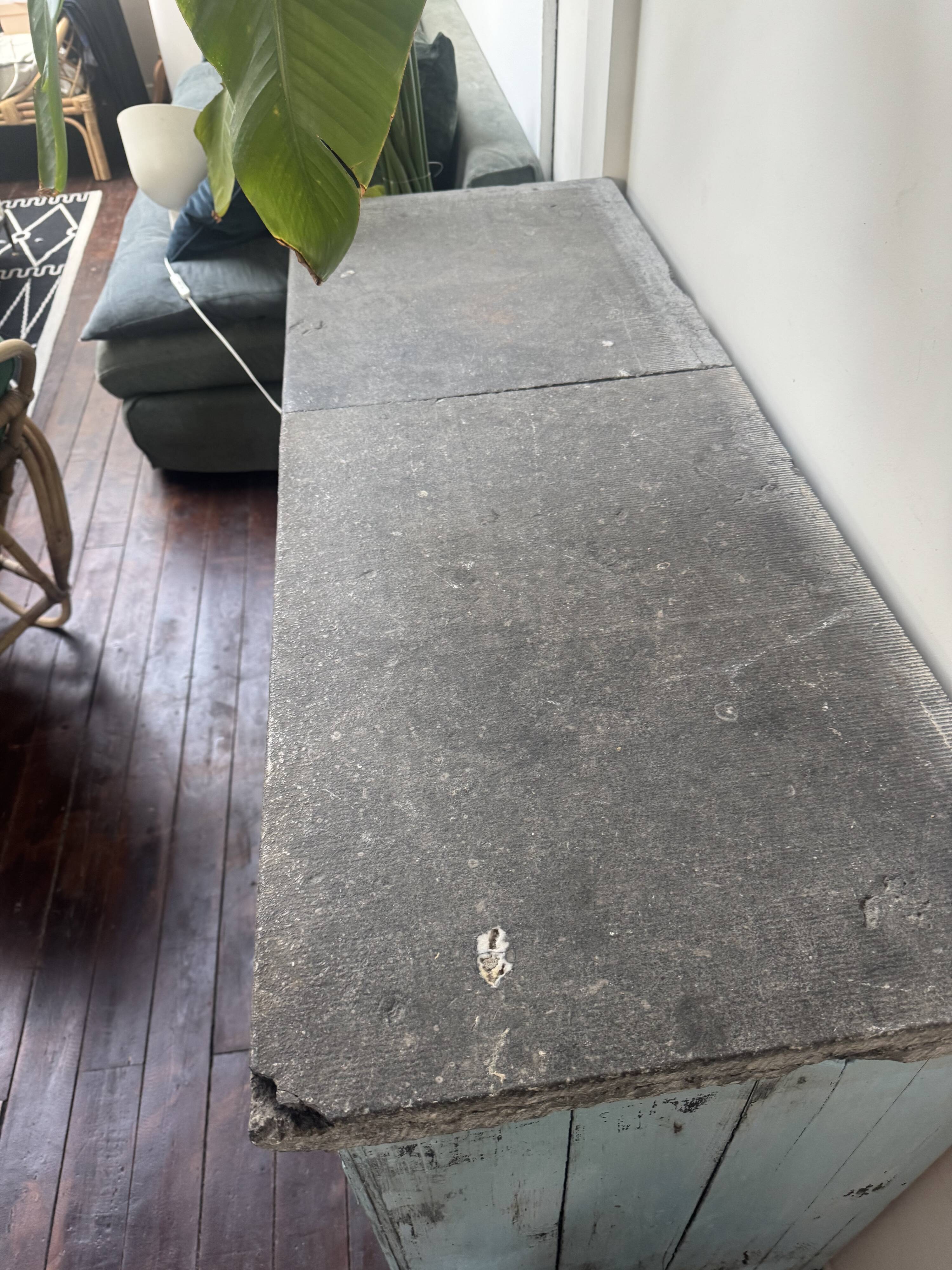 Antique fishmonger’s furniture – Solid stone top – Nearly century-old piece