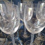 Verres pied cristal ciseles
