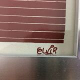 2 abstract lithographic illustrations woman and zebra signed Elvir