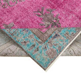 Handmade hi-low pile turkish 1980s 163 cm x 262 cm multicolor rug