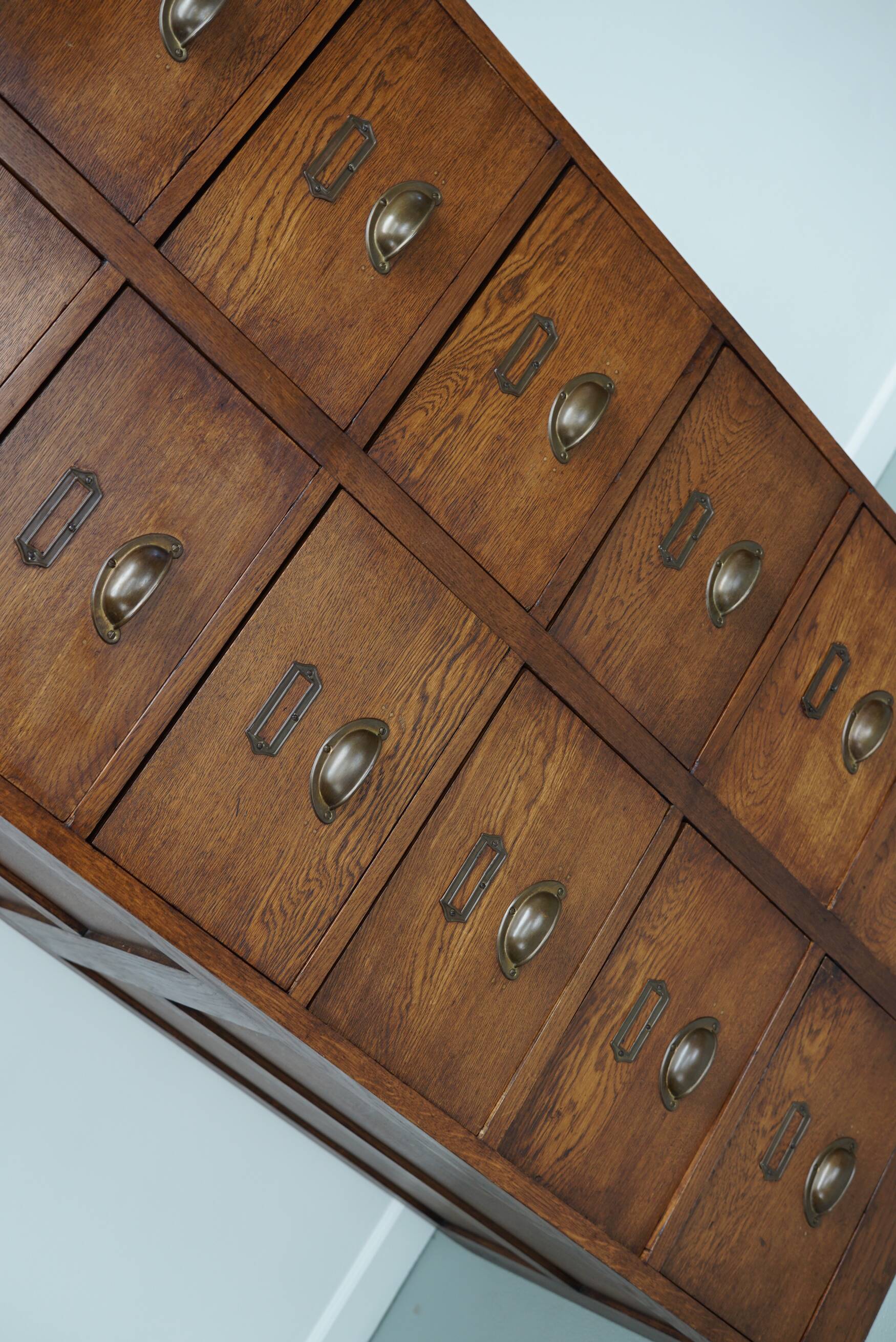 Vintage Dutch Oak Apothecary / Filing Cabinet, 1930s