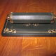 Perpetual desk calendar in green leather The Tanner