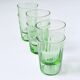 Set of 6 antique green blown glass goblets with fine fluting.