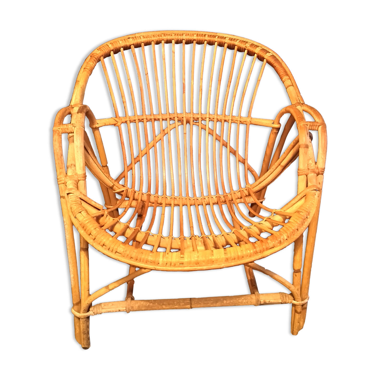 Adult rattan shell armchair