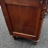 Solid oak and marble bedside tables