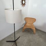 Old design floor lamp from the 50s in metal vintage adjustable lampshade