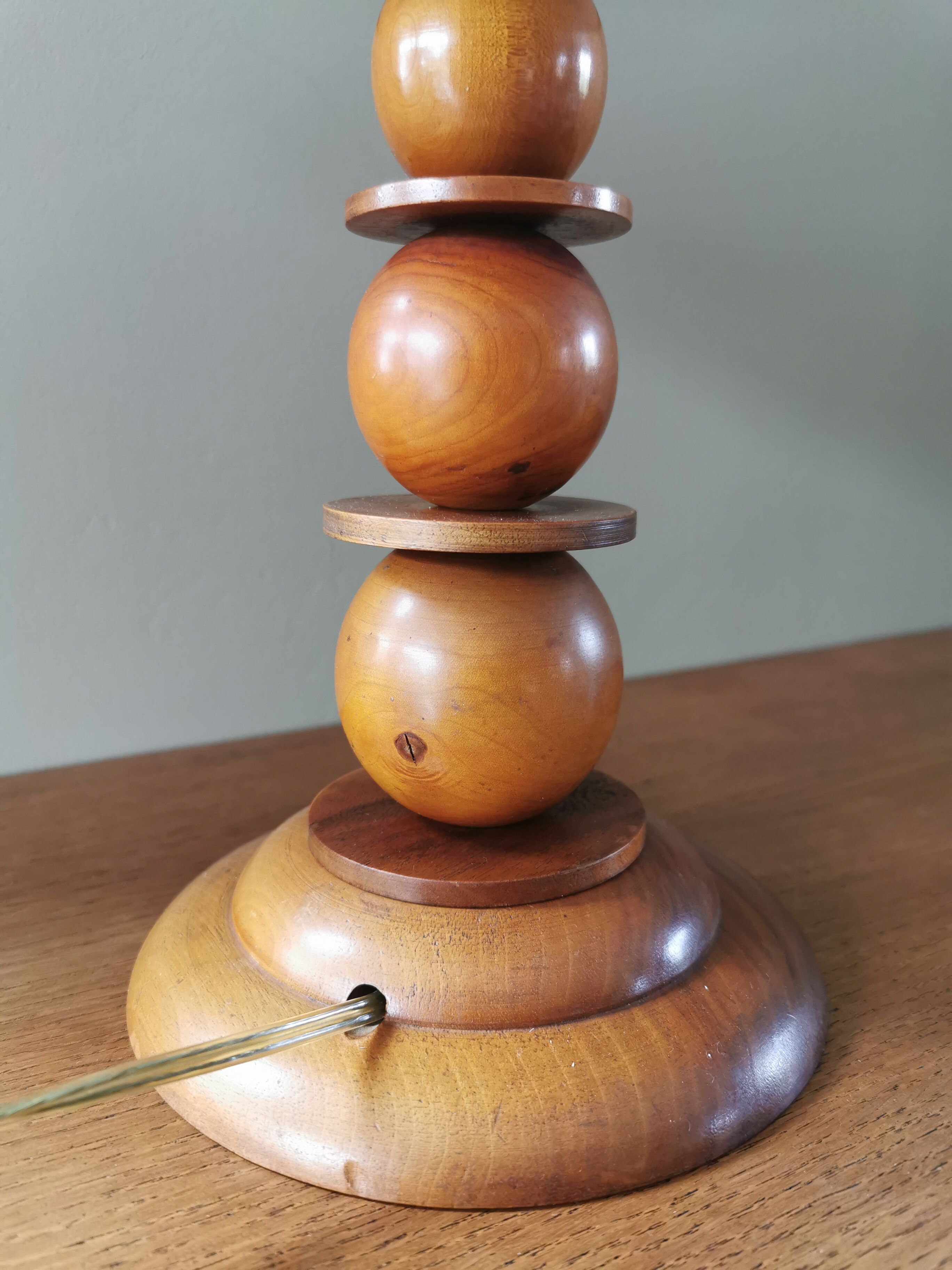 Antique Art Deco wooden lamp