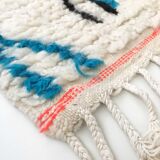 Moroccan Berber carpet Azilal ecru with colorful patterns 298x186cm