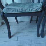 Pair of re-enchanted slate grey cross-back armchairs, completely redone