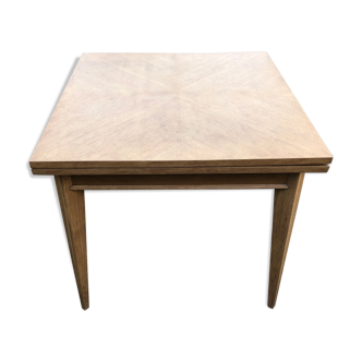 Table portefeuille pied compas plateau marqueté
