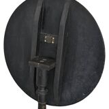 Napoleon III period gueridon in blackened wood with burgauté decoration and painting.