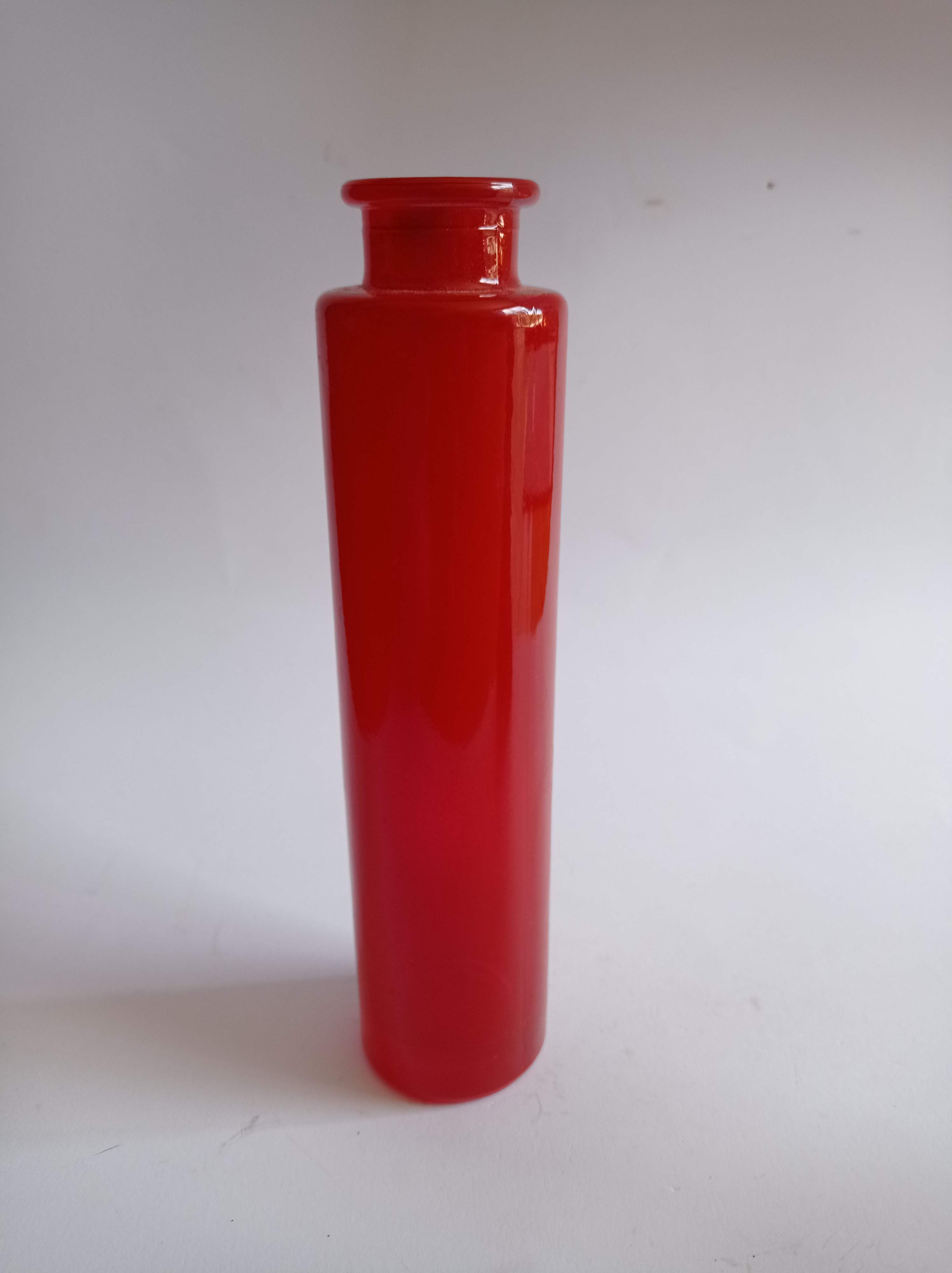 Red vintage glass vase