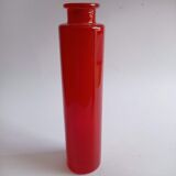 Vase en verre vintage rouge