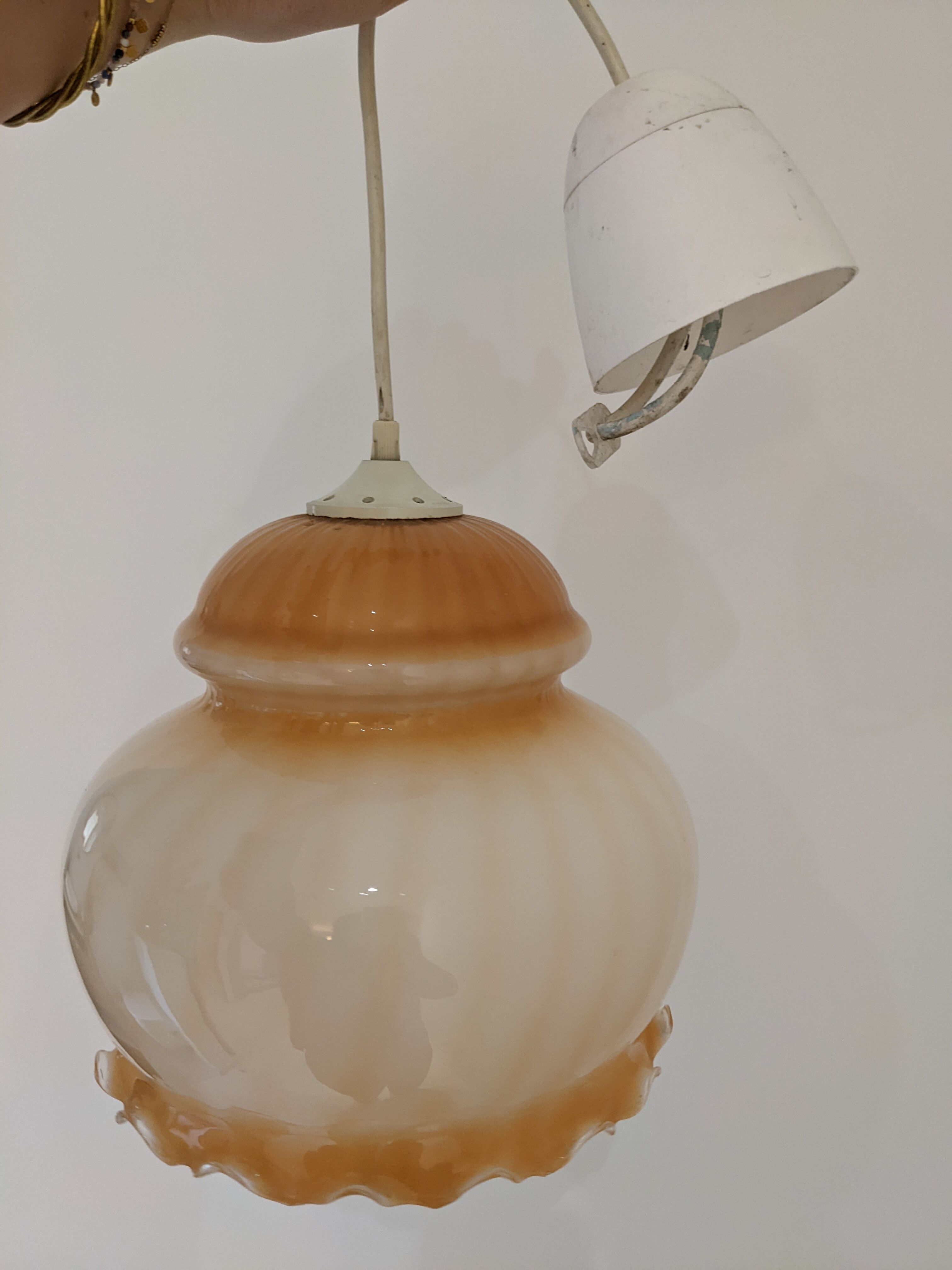 Pendant lampshade glass pendant lights retro old pink peach