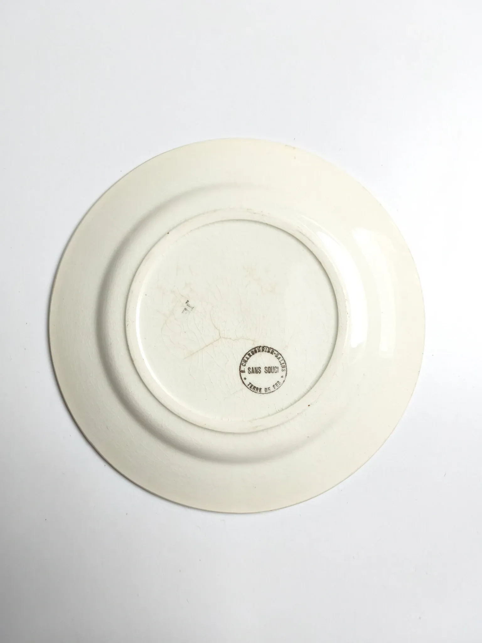 Iron earth plate Salins model without worry old cream flowers