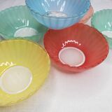 Series of 6 colored glass bowls