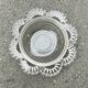 Glass salad bowl with beaded rim, 1900, Art Deco glass salad bowl in the shape of a flower