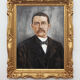 Portrait men 1930 in gold frame - art print