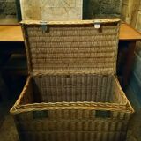 Rattan travel trunk