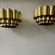 Pair of pendant lamps vintage Thorsten Orrling,solid brass, Suede 1960