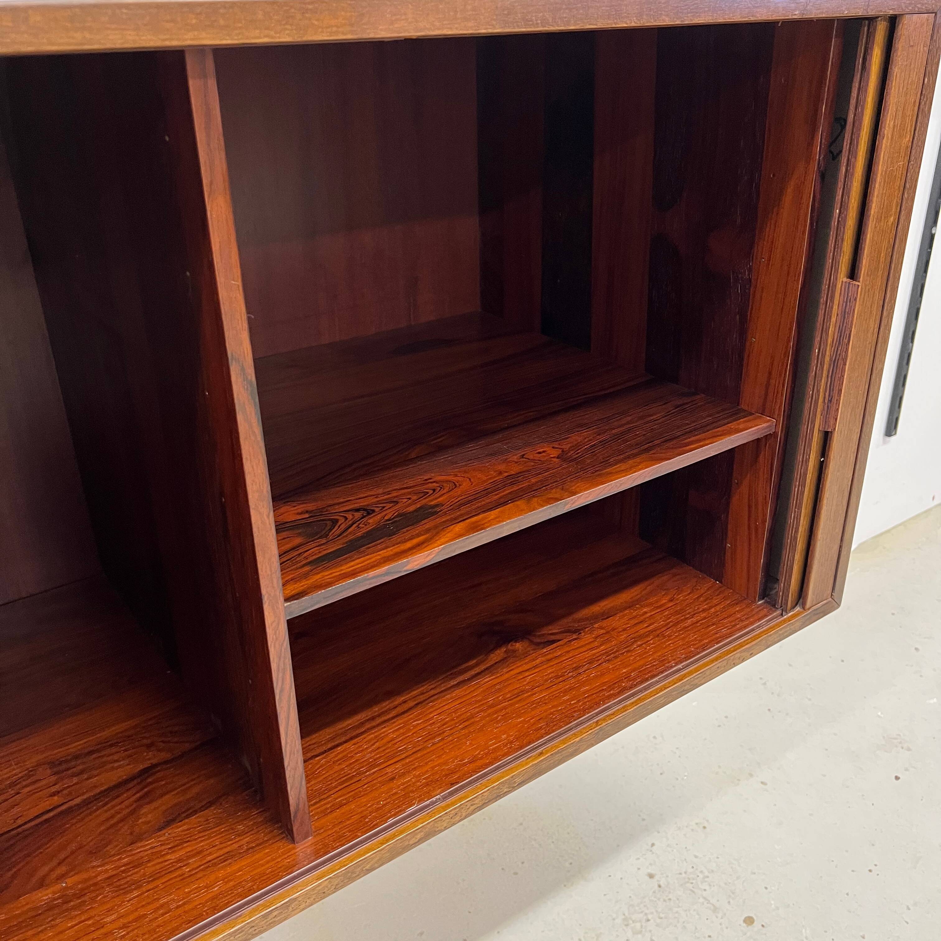 Rosewood Tambour Door Cabinet By Kai Kristiansen For Feldballes