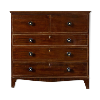 Commode secrétaire anglaise géorgienne en acajou, 1816