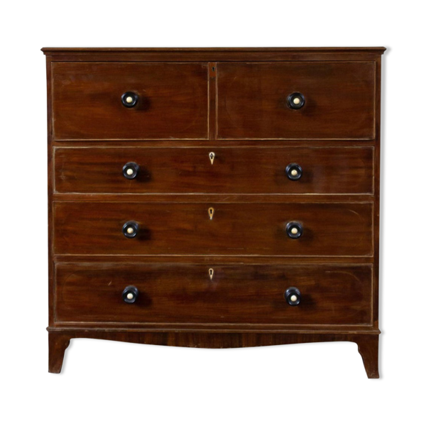 Commode secrétaire anglaise géorgienne en acajou, 1816