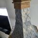 Monumental lamp with a dolphin in cast iron and lead scales - 110cm