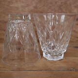 2 large Arlequin water glasses in Reims crystal glass 1950