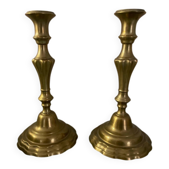 Brass candlestick set of two
