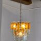 Zero Quattro chandelier brown cut glass Murano Italy 1970