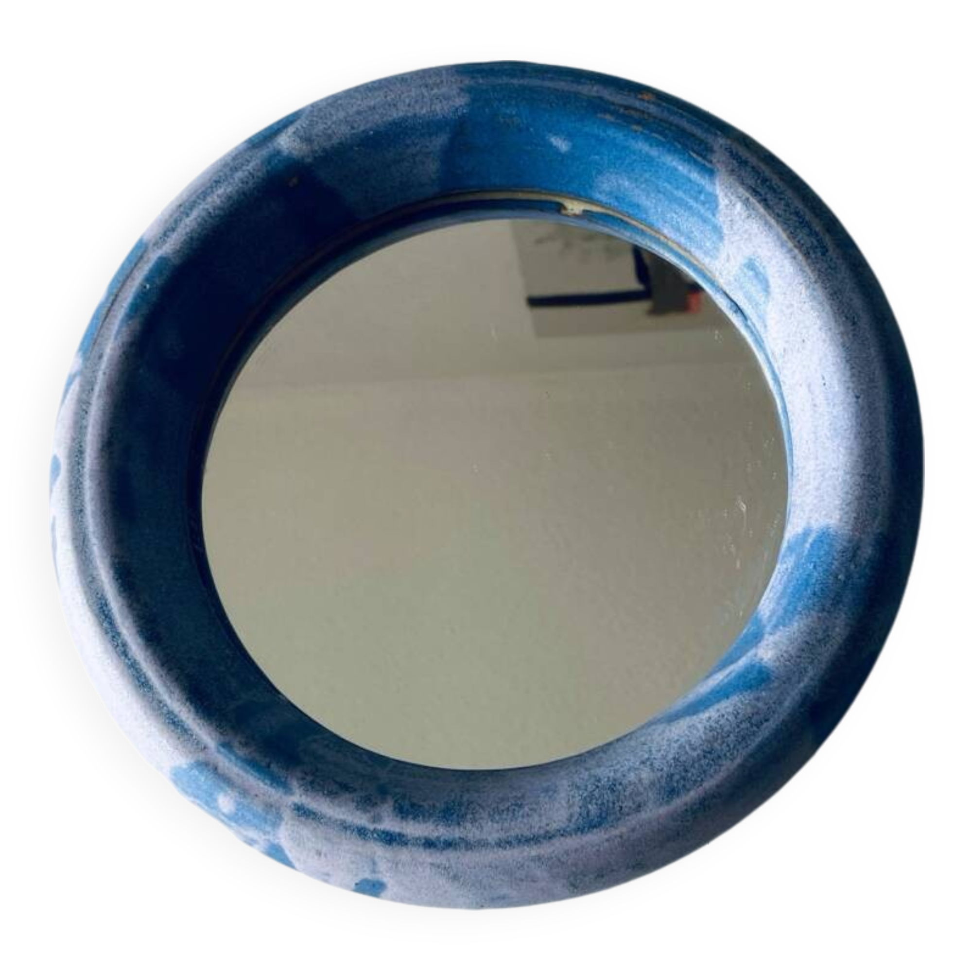 Round ceramic wall mirror