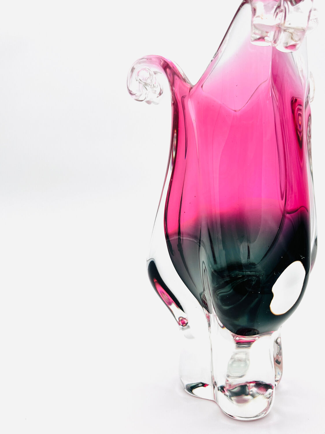 Vase - Sommerso - Josef Hospodka - Fuchsia & Prussian Blue Smoke, 1960s